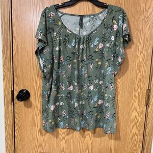 Massini Green Floral Blouse